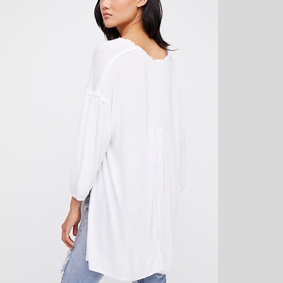 FREE PEOPLE Just A Henley in White. NWT - Picture 3 of 4